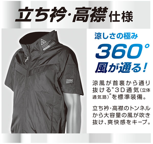 空調風神服チタン半袖ジャケット ファンバッテリーセット　Lサイズ　新品未使用 HUNNER チタン加工半袖ブルゾン空調風神服 AT09905 12v日本製
