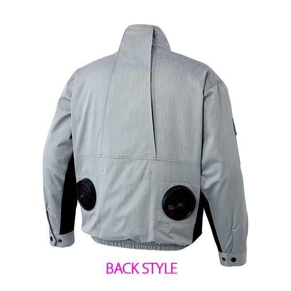 空調風神服　長袖ワークブルゾン＋ファン＋バッテリー×2(全4点セット) 空調風神服 フルハーネス用 長袖ブルゾン 綿100％ 作業着 作業服