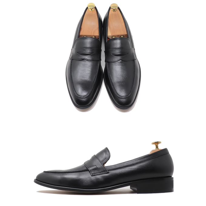 本革 メンズ ローファー スリッポン ハンドメイド マッケイ製法 革靴