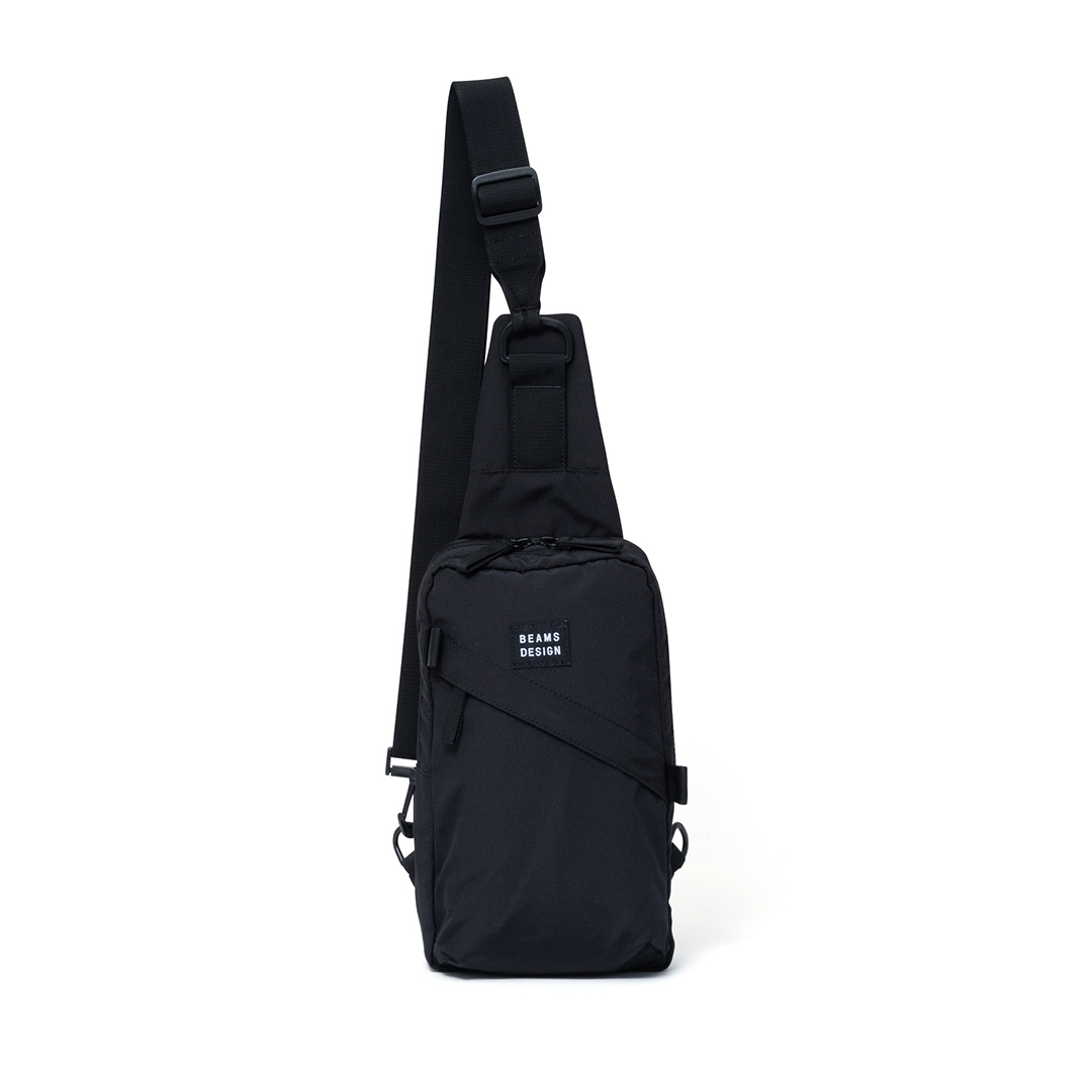 ブラック ボディバッグ シンプルデザイン 正規販売店】BEAMS DESIGN Diagonal 縦型ボディバッグ【BMMH5ES4