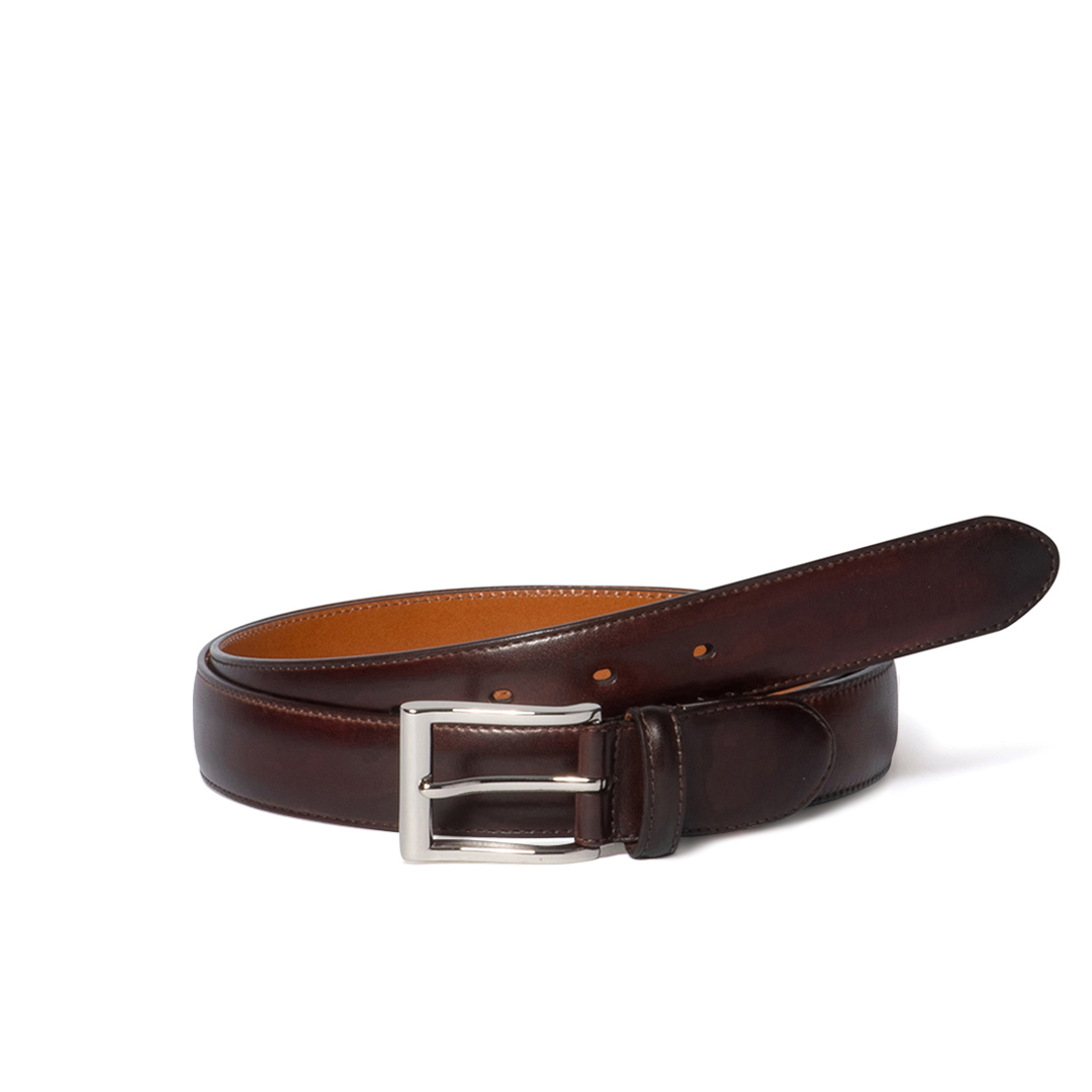 E06843 新品 MAGNANNI レザーベルト：FREE ブラウン MAGNANNI 【正規販売店】MAGNANNI 30mmハンドペイントレザー