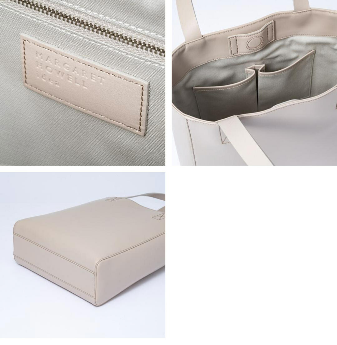 【yume】MARGARET HOWELL スクエアトートバッグ　ベージュ 2024.A/W 新作【ワルドートート】 | マーガレット・ハウエル