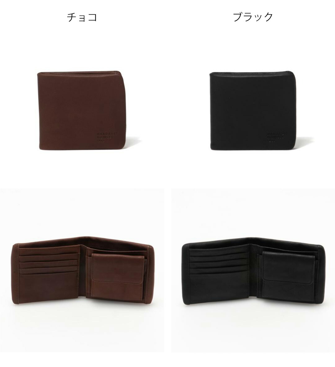 マーガレットハウエル 折財布　財布 新品　黒　ブラック　本革　レザー　クリスマス MARGARET HOWELL idea 【40%OFF】【正規販売店】MARGARET