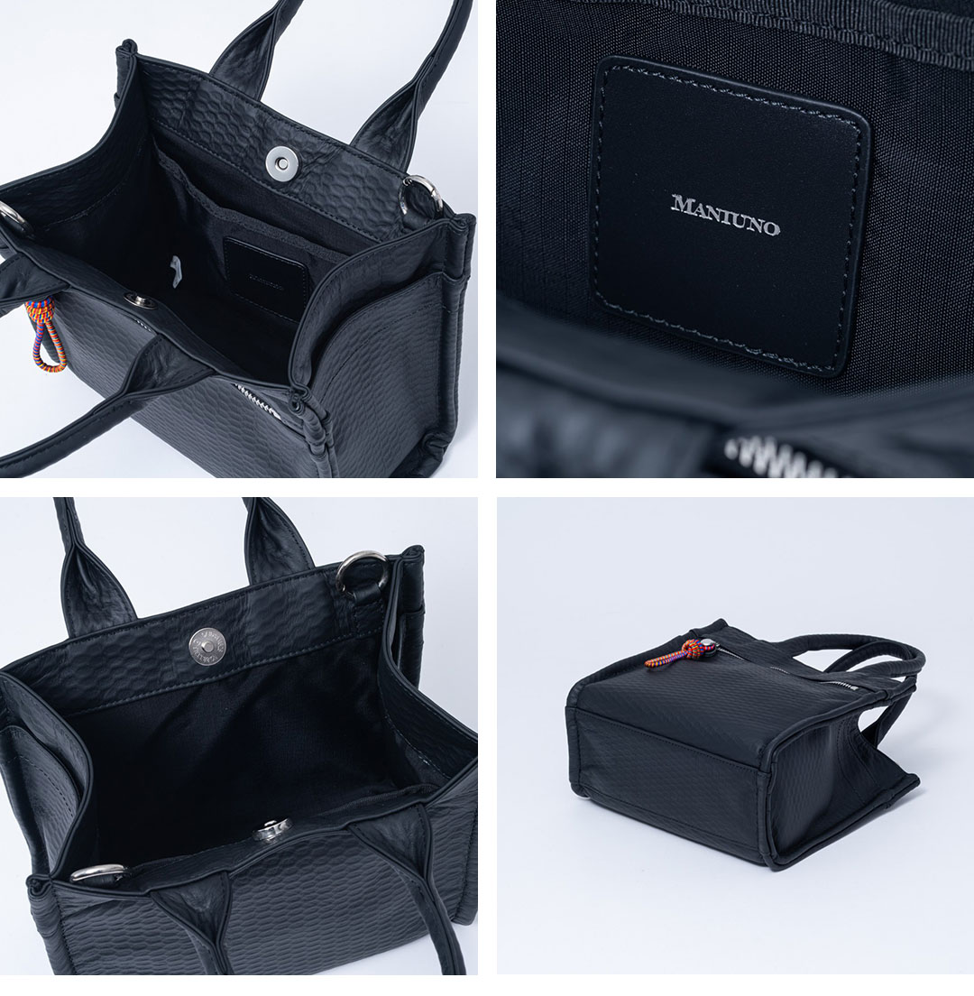 C0770S 未使用品 MANIUNO レザートートバッグ ブラック MANIUNO グラン スムースレザー トートバッグ / マニウノ スムース