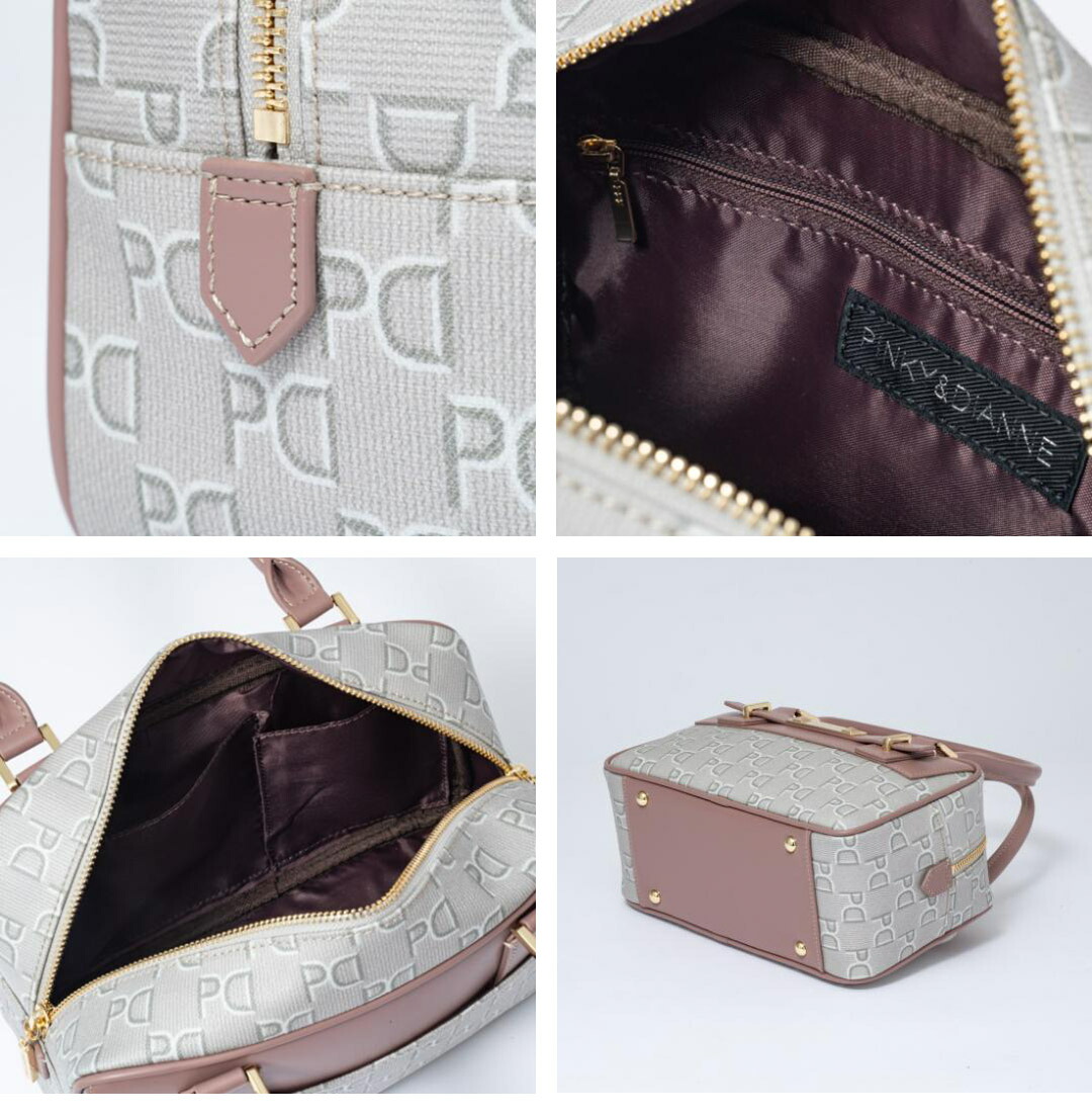 PINKY&DIANNE ピラミッド ミニ ボストン グレー PINKY&DIANNE ピラミッド ボストン 商品｜THE BAGMANIA