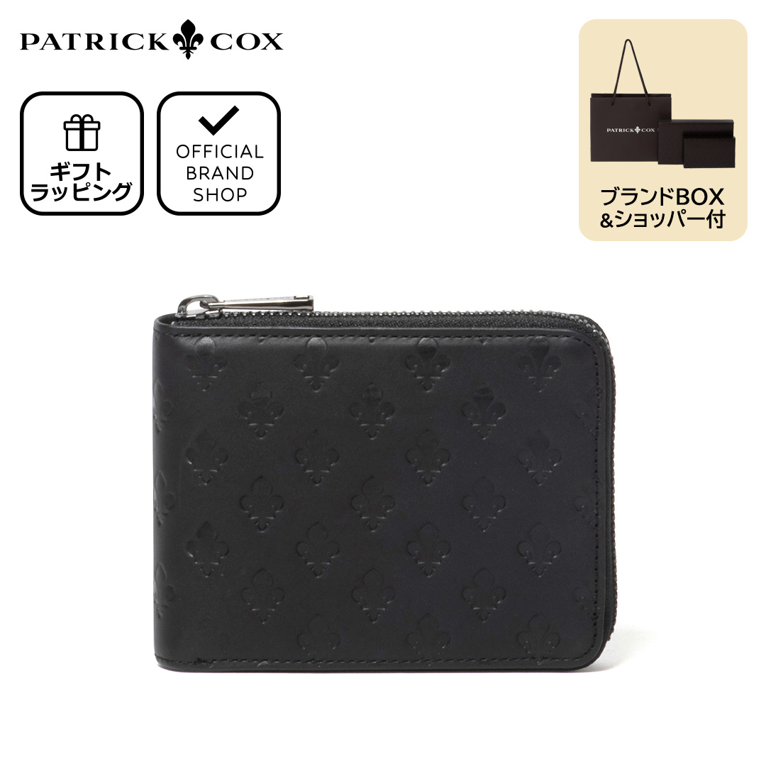 未使用 パトリックコックス 折り財布 レザー ブラック ゴールド金具