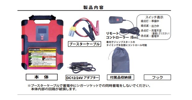SBR-1224 スーパーバッテリーレスキュージャンプスターター
