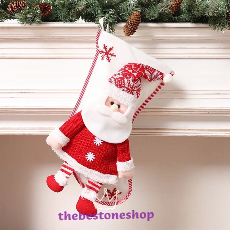 クリスマス 靴下 プレゼント袋 サンタクロース ソックス クリスマスプレゼント 雪だるま クリスマスツリー 飾り 壁掛け 玄関飾り 新年贈り物袋 人気 超可愛 B1533 The Best One 通販 Yahoo ショッピング