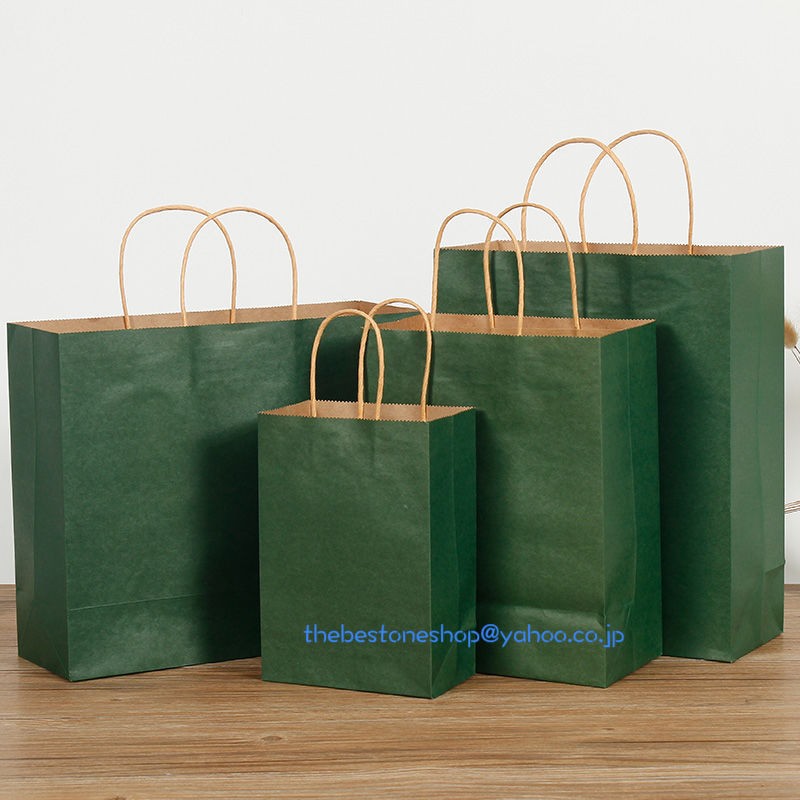 紙袋 10枚入り 手提げバッグ 丸紐 エコバッグ ラッピング用品 買い物袋 カラーチャームバッグ ショッパー ペーパーバッグ プレゼント用 ギフト  未晒無地 耐久性