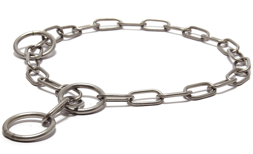 2.4mm/55cm＞チタンチョークチェーン（小判） : ブラックラブ