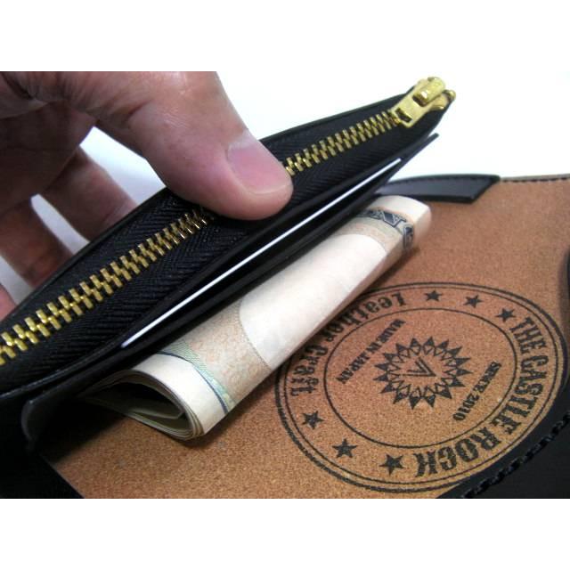 栃木レザー 本革 トラッカーウォレット ミドルウォレット スタッズ