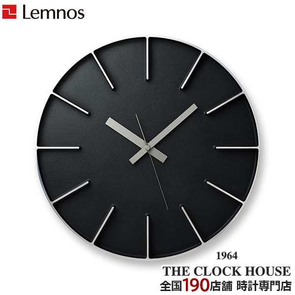 【美品】Lemnos　掛時計　ブラック　KK15-13 Lemnos（レムノス） タカタレムノス 掛け時計 デザインオブジェクト