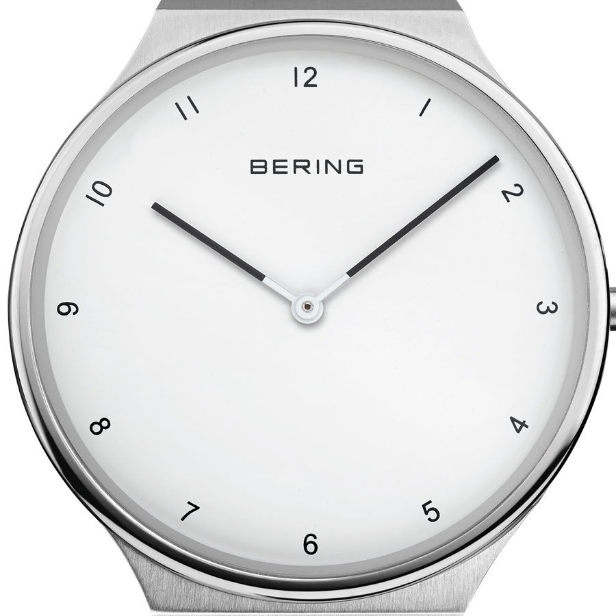 BERING ベーリング Ultra Slim ウルトラスリム 5.0mm 18440-004 メンズ 腕時計 クオーツ 電池式 ホワイトダイヤル  シルバー メッシュバンド 薄い