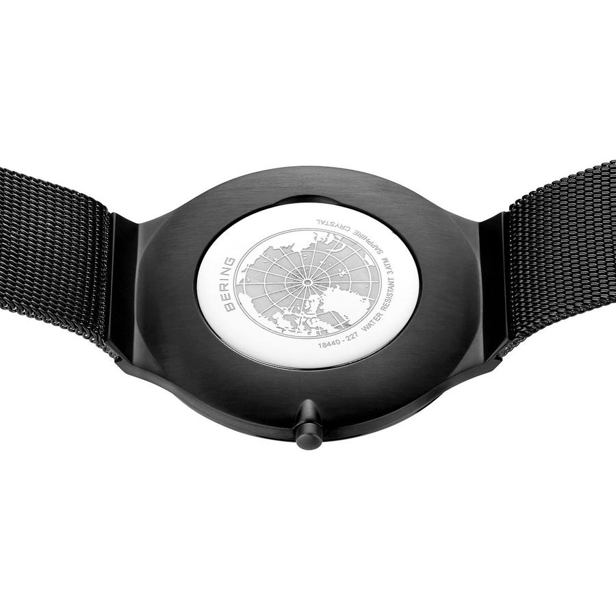 BERING ベーリング Ultra Slim ウルトラスリム 5.0mm 18440-227 メンズ 腕時計 クオーツ 電池式 ネイビーダイヤル ブラック メッシュバンド 薄い｜theclockhouse-y｜08