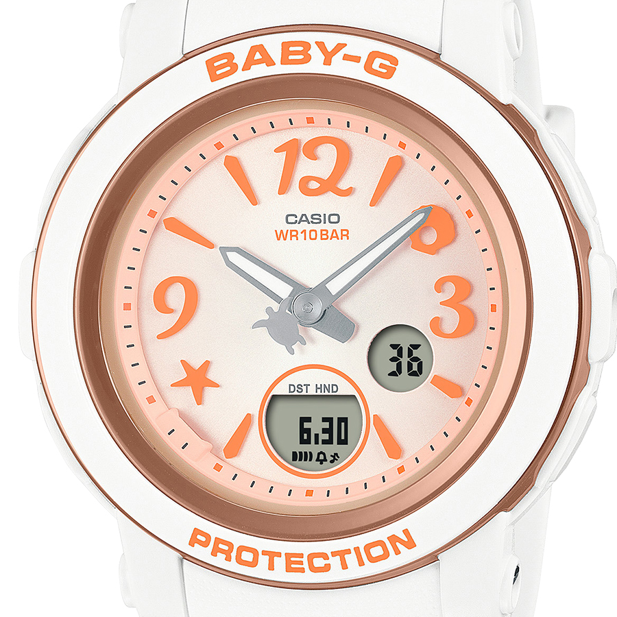 5月17日発売 BABY-G アンダー・ザ・シー BGA-290US-4AJF レディース 腕時計 電池式 アナデジ 樹脂バンド オレンジ 国内正規品 カシオ｜theclockhouse-y｜03