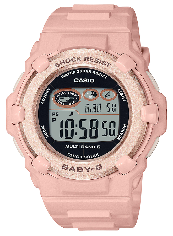 BABY-G 電波ソーラー デジタル 薄型 ラウンドフェイス BGR-3003NC-4JF レディース 腕時計 樹脂バンド ピンク 国内正規品 カシオ | BABY-G | 01