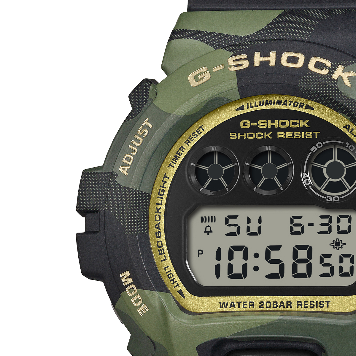 G-SHOCK 6月19日発売 ボールドカモシリーズ カモ & ゴールド DW