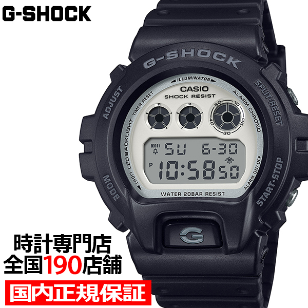 G-SHOCK ブラック&ブリリアントホワイト DW-6900WD-1JF メンズ 腕時計 電池式 デジタル ラウンド トリグラム 樹脂バンド 国内正規品 カシオ