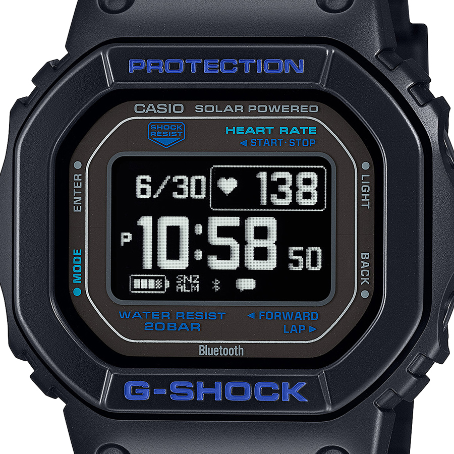 G-SHOCK G-SQUAD 心拍計測 血中酸素レベル計測 DW-H5600-1A2JR メンズ 腕時計 ソーラー Bluetooth 反転液晶 ブラック 国内正規品 カシオ｜theclockhouse-y｜03