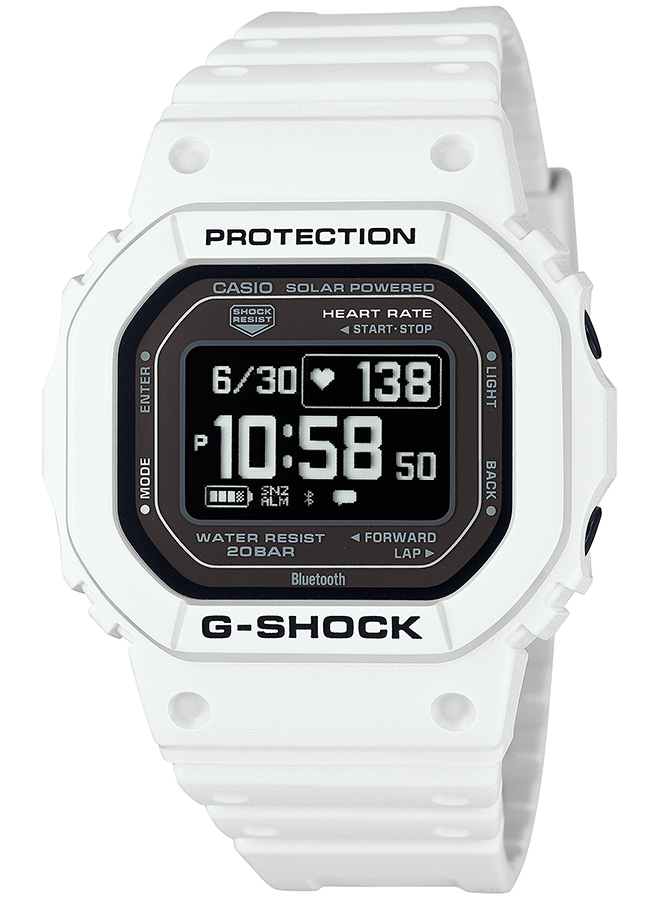 G-SHOCK G-SQUAD 心拍計測 血中酸素レベル計測 DW-H5600-7JR メンズ 腕時計 ソーラー Bluetooth 反転液晶 ホワイト 国内正規品 カシオ｜theclockhouse-y｜02