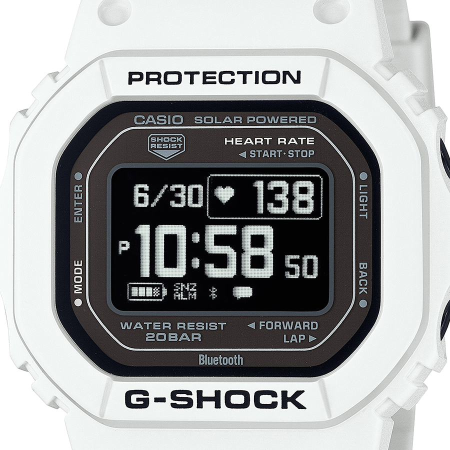 G-SHOCK G-SQUAD 心拍計測 血中酸素レベル計測 DW-H5600-7JR メンズ 腕時計 ソーラー Bluetooth 反転液晶 ホワイト 国内正規品 カシオ｜theclockhouse-y｜03