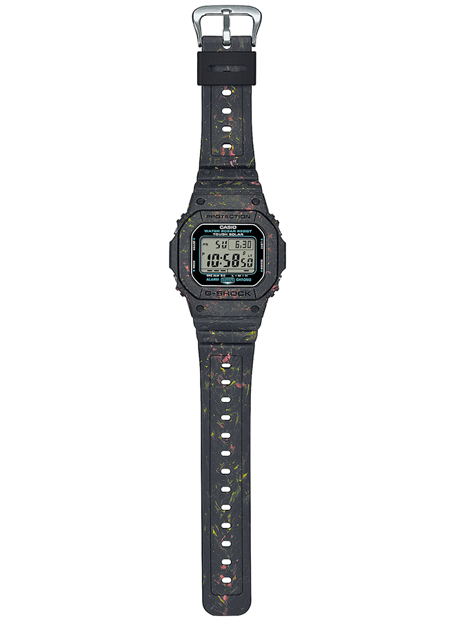 G-SHOCK 5600シリーズ 廃棄樹脂 リサイクル G-5600BG-1JR メンズ 腕時計 ソーラー デジタル 樹脂バンド マッドブラック 国内正規品 カシオ｜theclockhouse-y｜06