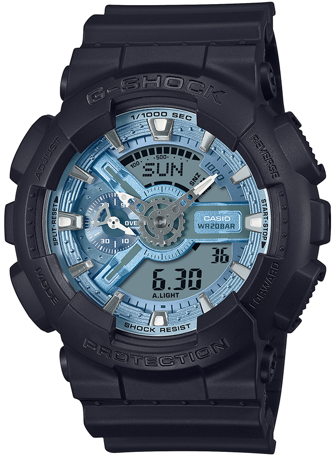 G SHOCK メタリックカラーダイヤル GA 110CD 1A2JF メンズ 腕時計 電池式 アナデジ ビッグケース アイスブルー 国内正規品 カシオ :GA 110CD 1A2JF:ザ・クロックハウス