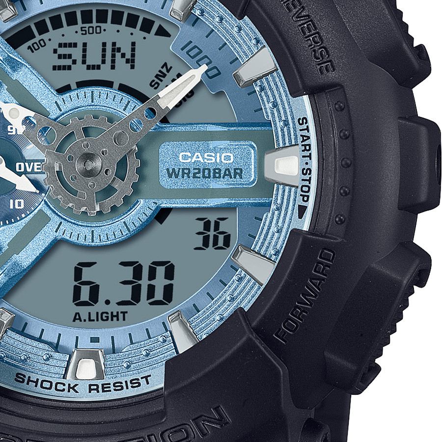 G SHOCK メタリックカラーダイヤル GA 110CD 1A2JF メンズ 腕時計 電池式 アナデジ ビッグケース アイスブルー 国内正規品 カシオ :GA 110CD 1A2JF:ザ・クロックハウス