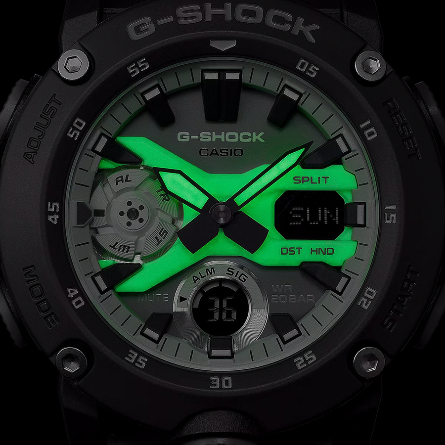 G-SHOCK HIDDEN GLOW 蓄光フェイス GA-2000HD-8AJF メンズ 腕時計 電池