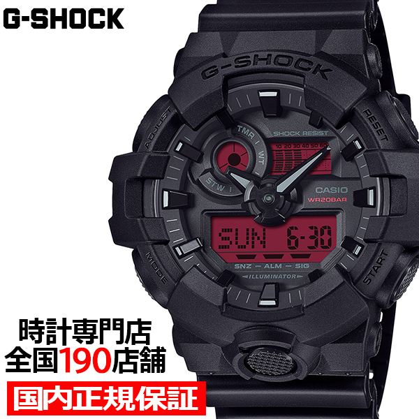 Yahoo! Yahoo!ショッピング(ヤフー ショッピング)5月16日発売/予約 G-SHOCK ブラック&ボールドレッド GA-700BBR-1AJF メンズ 腕時計 電池式 ビッグケース アナデジ 樹脂バンド カラー液晶 国内正規品 カシオ