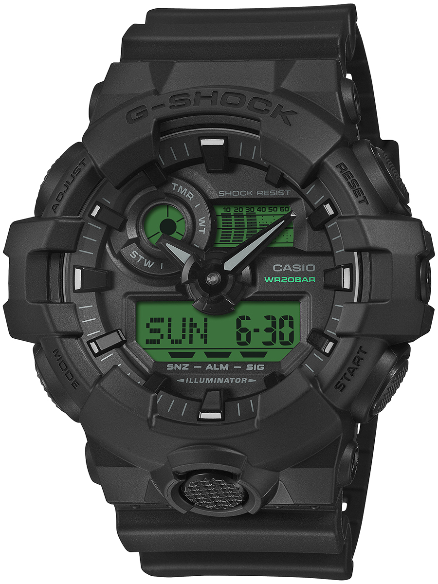 G-SHOCK ブラック&エレクトログリーン 10年バッテリー ビッグケース GD