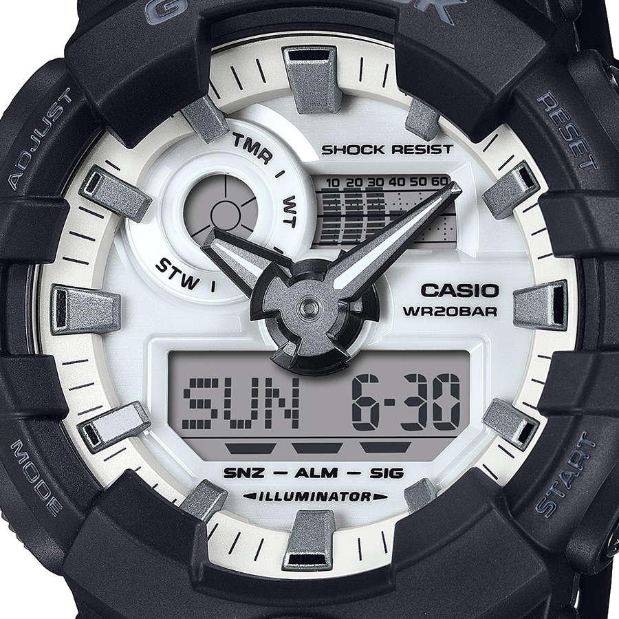 G-SHOCK ブラック&ブリリアントホワイト GA-100WD-1AJF メンズ 腕時計