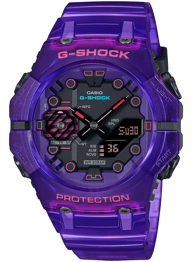 G-SHOCK サイバーシリーズ GA-B001CBRS-6AJF メンズ 腕時計 電池式 Bluetooth アナデジ パープル スケルトン 反転液晶 国内正規品 カシオ｜theclockhouse-y｜02