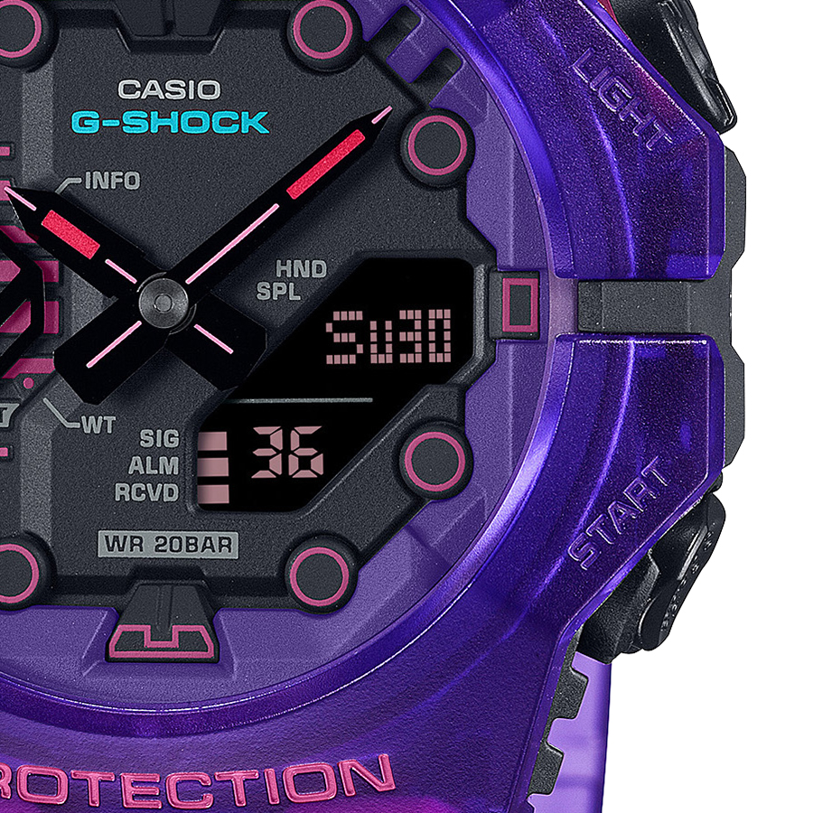 G-SHOCK サイバーシリーズ GA-B001CBRS-6AJF メンズ 腕時計 電池式 Bluetooth アナデジ パープル スケルトン 反転液晶 国内正規品 カシオ｜theclockhouse-y｜05