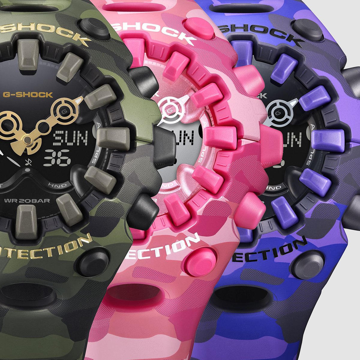 G-SHOCK 6月19日発売 ボールドカモシリーズ カモフラージュ & ゴールド