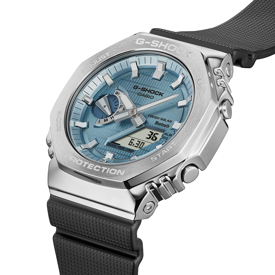 G-SHOCK メタルカバード 2100 GBM-2100A-1A2JF メンズ 腕時計 ソーラー Bluetooth オクタゴン アナデジ 樹脂バンド ブルー 国内正規品 カシオ | G-SHOCK | 05