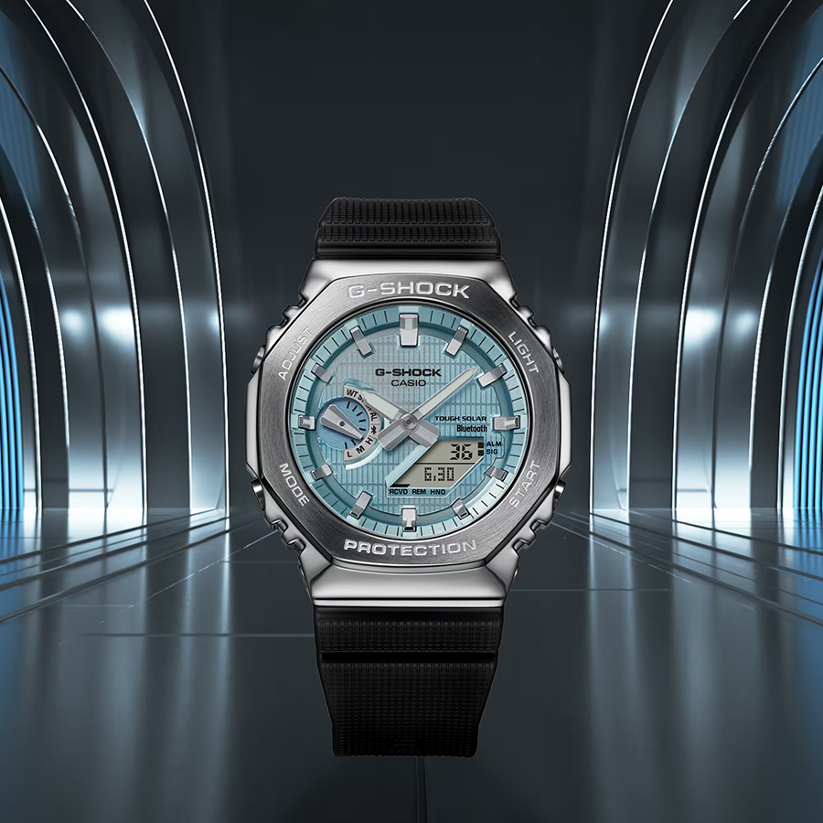 G-SHOCK メタルカバード 2100 GBM-2100A-1A2JF メンズ 腕時計 ソーラー Bluetooth オクタゴン アナデジ 樹脂バンド ブルー 国内正規品 カシオ | G-SHOCK | 08