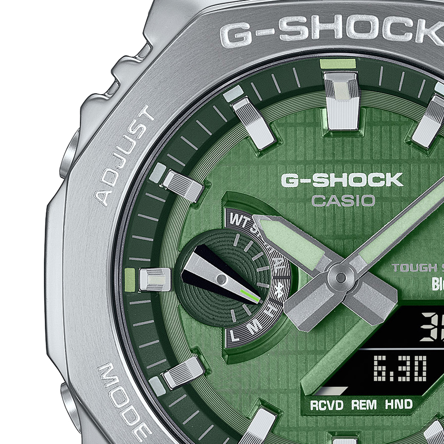G-SHOCK メタルカバード 2100 GBM-2100A-1A3JF メンズ 腕時計 ソーラー Bluetooth オクタゴン アナデジ 樹脂バンド グリーン 国内正規品 カシオ | G-SHOCK | 03