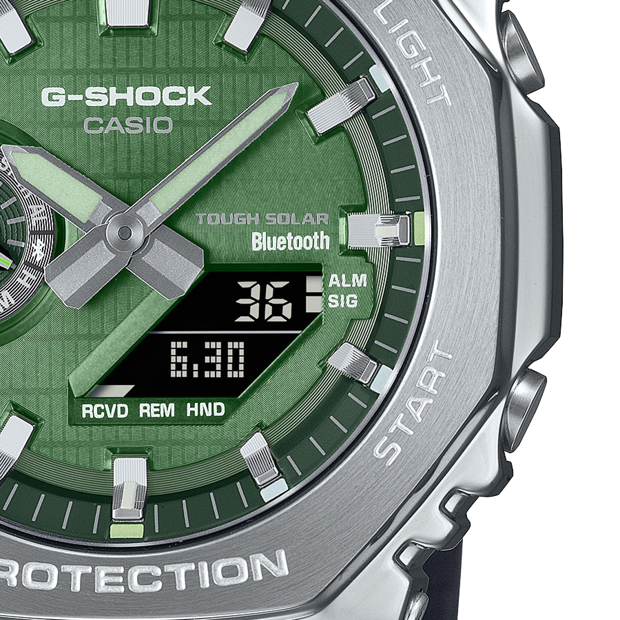 G-SHOCK メタルカバード 2100 GBM-2100A-1A3JF メンズ 腕時計 ソーラー Bluetooth オクタゴン アナデジ 樹脂バンド グリーン 国内正規品 カシオ | G-SHOCK | 04