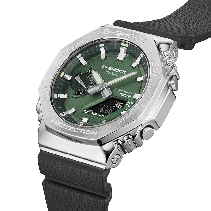G-SHOCK メタルカバード 2100 GBM-2100A-1A3JF メンズ 腕時計 ソーラー Bluetooth オクタゴン アナデジ 樹脂バンド グリーン 国内正規品 カシオ | G-SHOCK | 05
