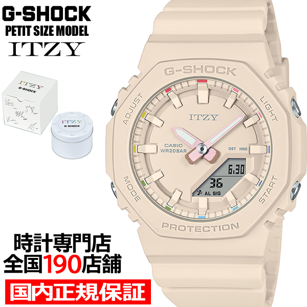 G-SHOCK コンパクトサイズ ITZY コラボレーションモデル GMA-P2100IT-4AJR レディース 腕時計 電池式 アナデジ ピンクベージュ 国内正規品｜theclockhouse-y