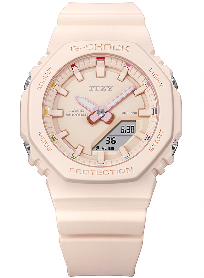 G-SHOCK コンパクトサイズ ITZY コラボレーションモデル GMA-P2100IT-4AJR レディース 腕時計 電池式 アナデジ ピンクベージュ 国内正規品｜theclockhouse-y｜02