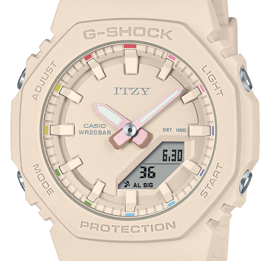 G-SHOCK コンパクトサイズ ITZY コラボレーションモデル GMA-P2100IT-4AJR レディース 腕時計 電池式 アナデジ ピンクベージュ 国内正規品｜theclockhouse-y｜03