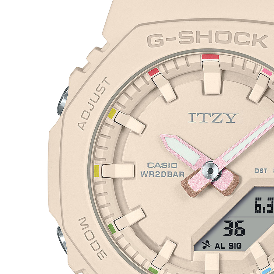 G-SHOCK コンパクトサイズ ITZY コラボレーションモデル GMA-P2100IT-4AJR レディース 腕時計 電池式 アナデジ ピンクベージュ 国内正規品｜theclockhouse-y｜04