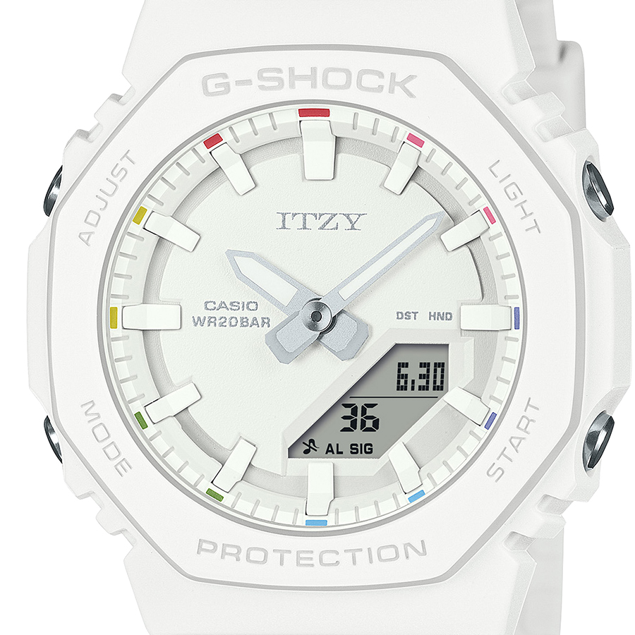 G-SHOCK コンパクトサイズ ITZY コラボレーションモデル GMA-P2100IT-7AJR レディース 腕時計 電池式 アナデジ オクタゴン ホワイト 国内正規品｜theclockhouse-y｜03