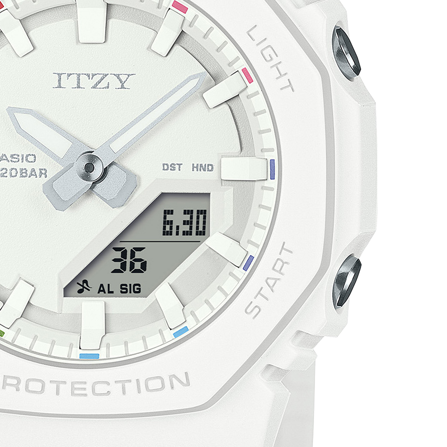G-SHOCK コンパクトサイズ ITZY コラボレーションモデル GMA-P2100IT-7AJR レディース 腕時計 電池式 アナデジ オクタゴン ホワイト 国内正規品｜theclockhouse-y｜05