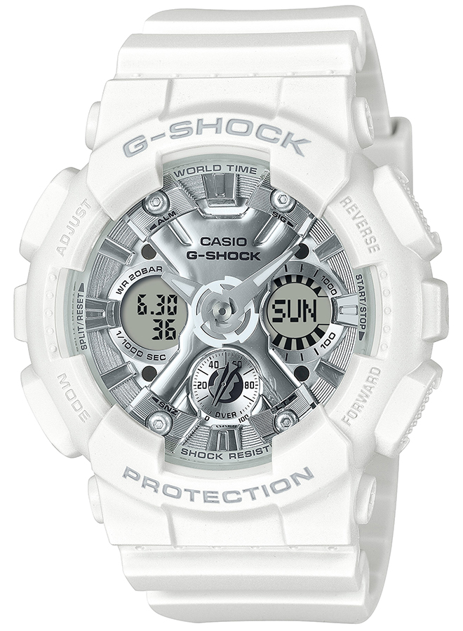G-SHOCK ミッドサイズ ビーチリゾート GMA-S120VA-7AJF レディース 腕時計 電池式 アナデジ ビッグケース 樹脂バンド ホワイト 国内正規品｜theclockhouse-y｜02