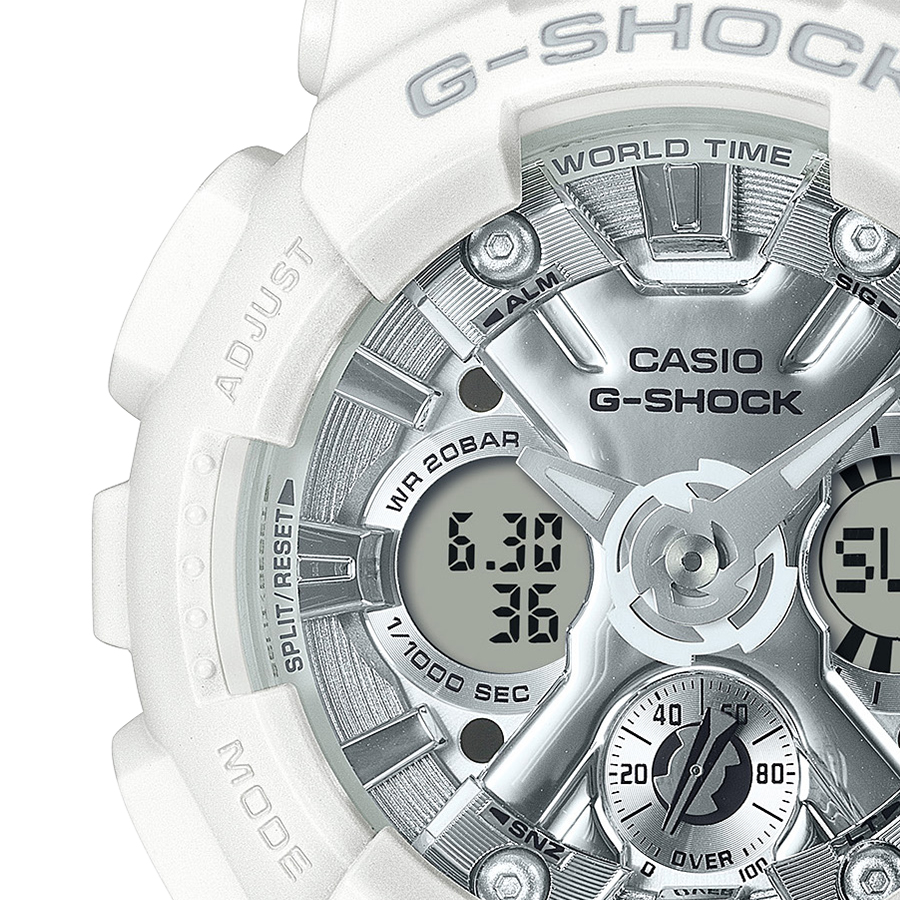 G-SHOCK ミッドサイズ ビーチリゾート GMA-S120VA-7AJF レディース 腕時計 電池式 アナデジ ビッグケース 樹脂バンド ホワイト 国内正規品｜theclockhouse-y｜04