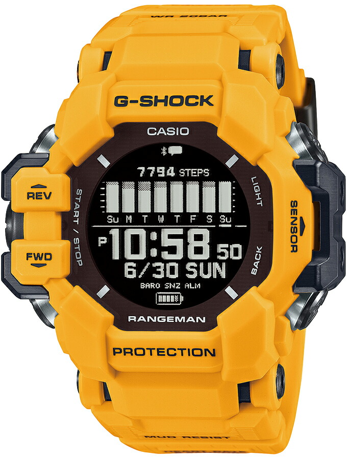 G-SHOCK レンジマン 心拍計 GPS機能 GPR-H1000-9JR メンズ 腕時計 ソーラー Bluetooth デジタル イエロー 反転液晶 国内正規品 カシオ | G-SHOCK | 01