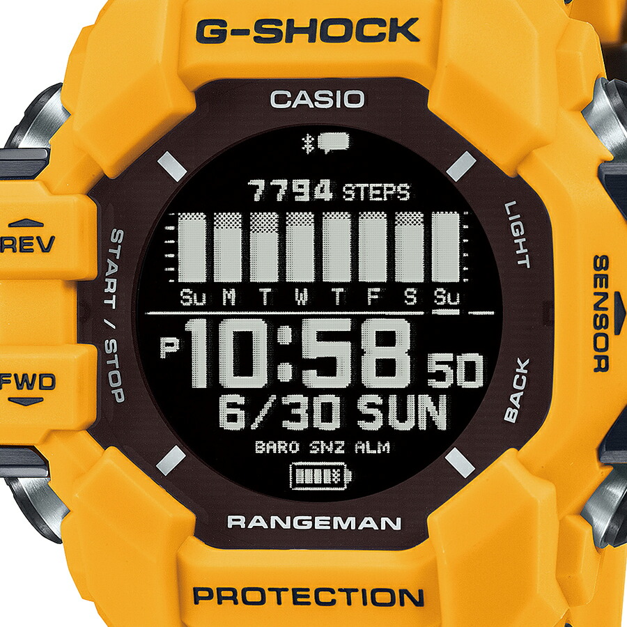 G-SHOCK レンジマン 心拍計 GPS機能 GPR-H1000-9JR メンズ 腕時計 ソーラー Bluetooth デジタル イエロー 反転液晶 国内正規品 カシオ | G-SHOCK | 02
